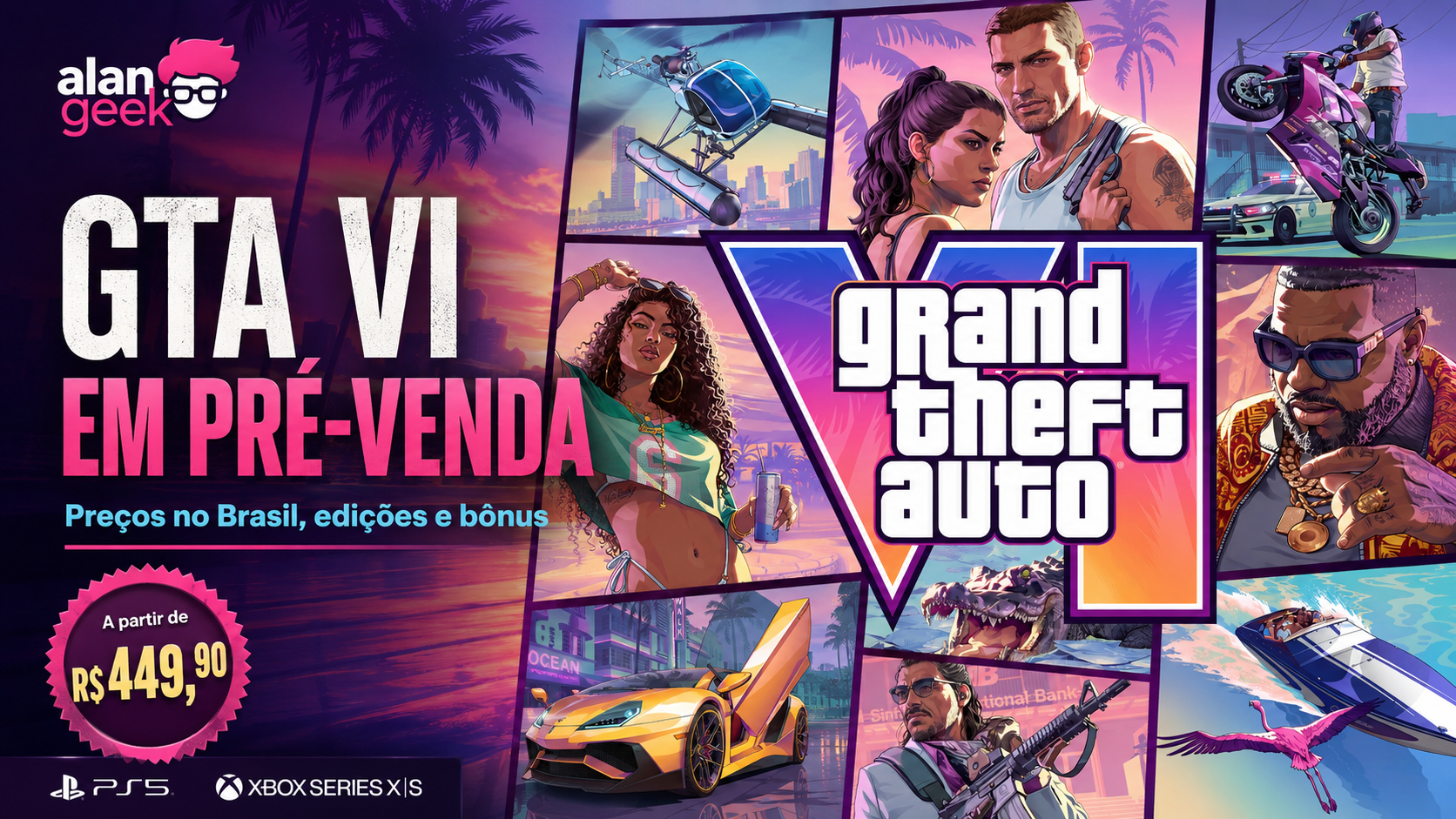 GTA VI entra em pré-venda no Brasil por R$ 449,90; veja edições e bônus